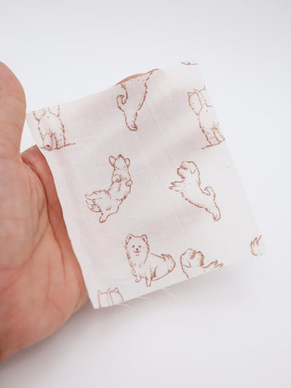 【25AW-047】ころころわんこプリント綿ローン　/0.5ｙあたり＝～810円