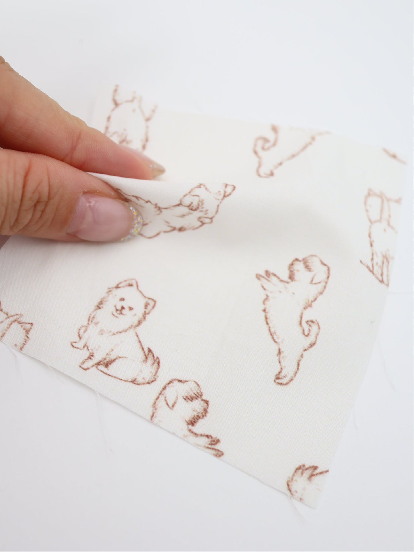 【25AW-047】ころころわんこプリント綿ローン　/0.5ｙあたり＝～810円