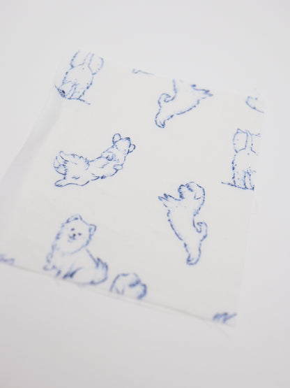 【25AW-047】ころころわんこプリント綿ローン　/0.5ｙあたり＝～810円