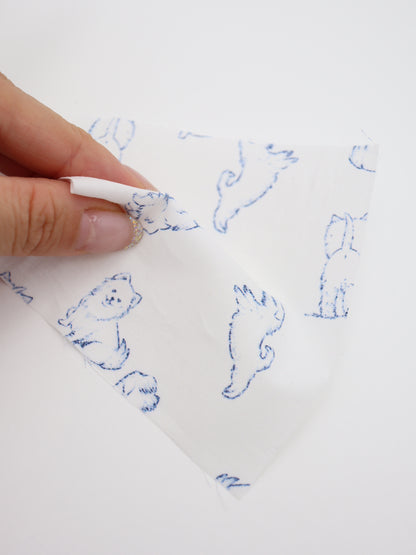 【25AW-047】ころころわんこプリント綿ローン　/0.5ｙあたり＝～810円