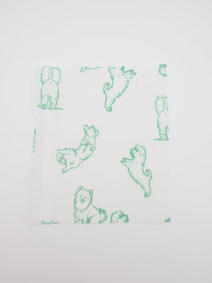 【25AW-047】ころころわんこプリント綿ローン　/0.5ｙあたり＝～810円