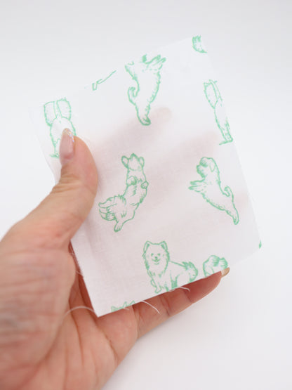 【25AW-047】ころころわんこプリント綿ローン　/0.5ｙあたり＝～810円