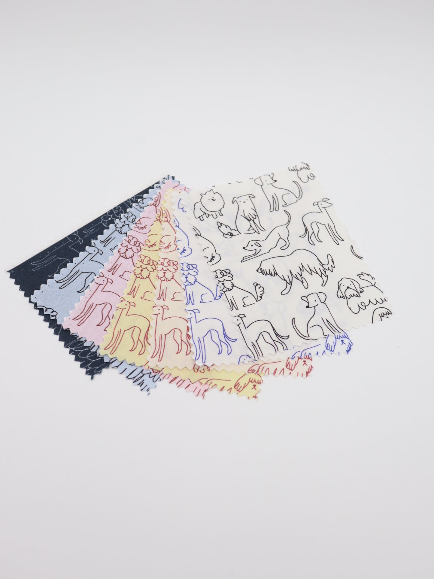 【25AW-048】線画わんちゃんプリント綿ローン　/0.5ｙあたり=～830円