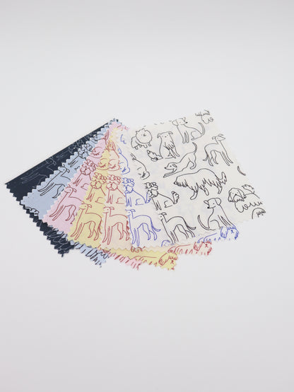 【25AW-048】線画わんちゃんプリント綿ローン　/0.5ｙあたり=～830円