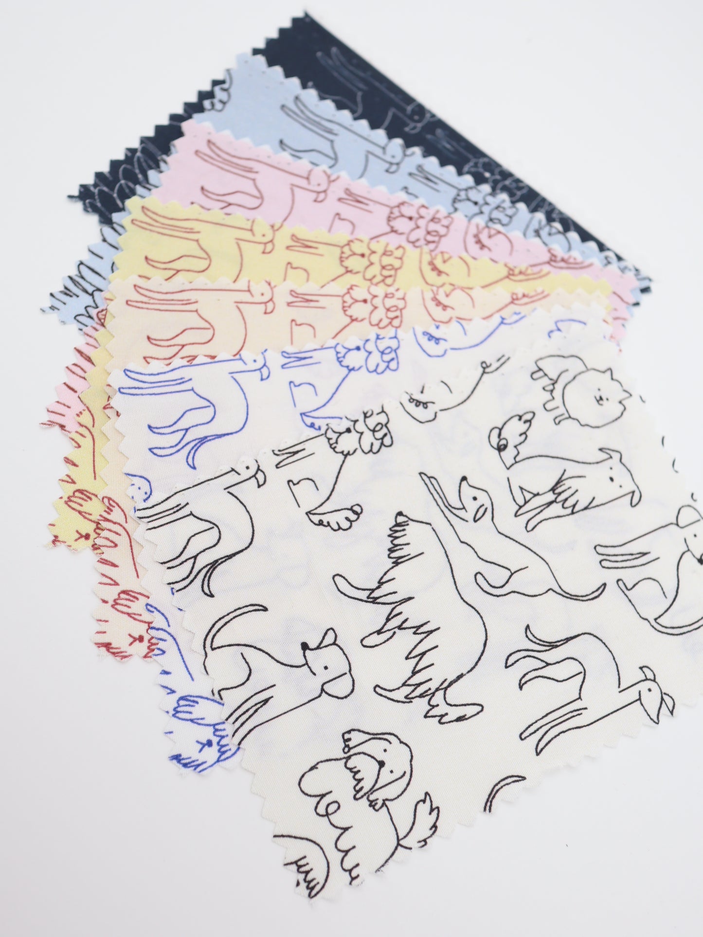 【25AW-048】線画わんちゃんプリント綿ローン　/0.5ｙあたり=～830円