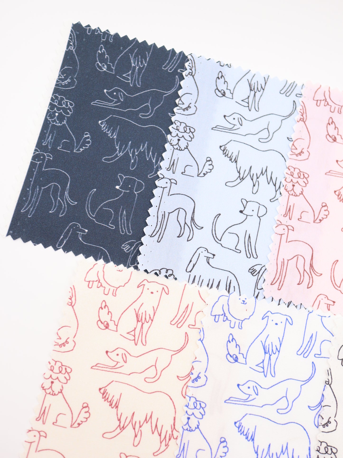 【25AW-048】線画わんちゃんプリント綿ローン　/0.5ｙあたり=～830円