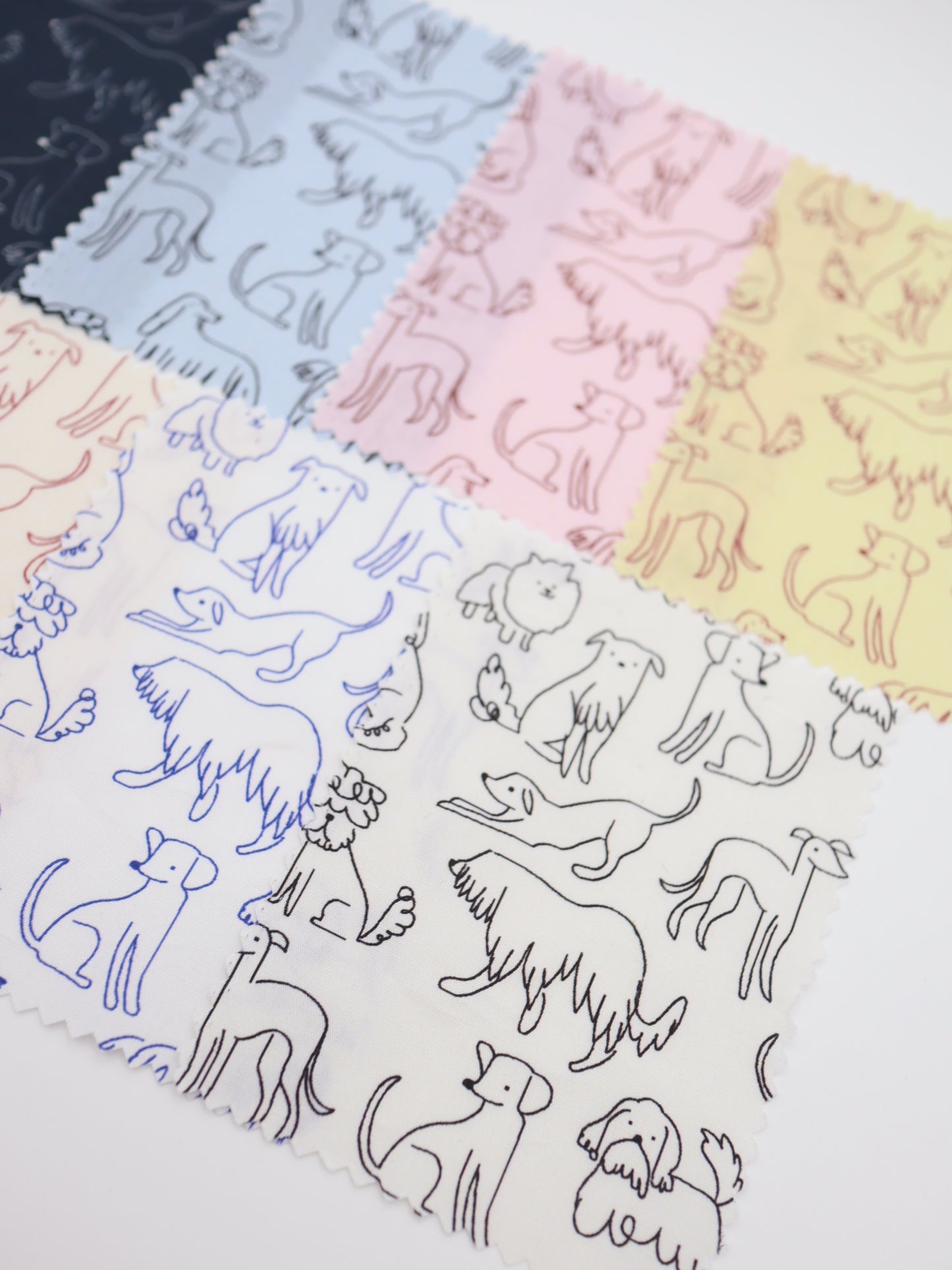 【25AW-048】線画わんちゃんプリント綿ローン　/0.5ｙあたり=～830円