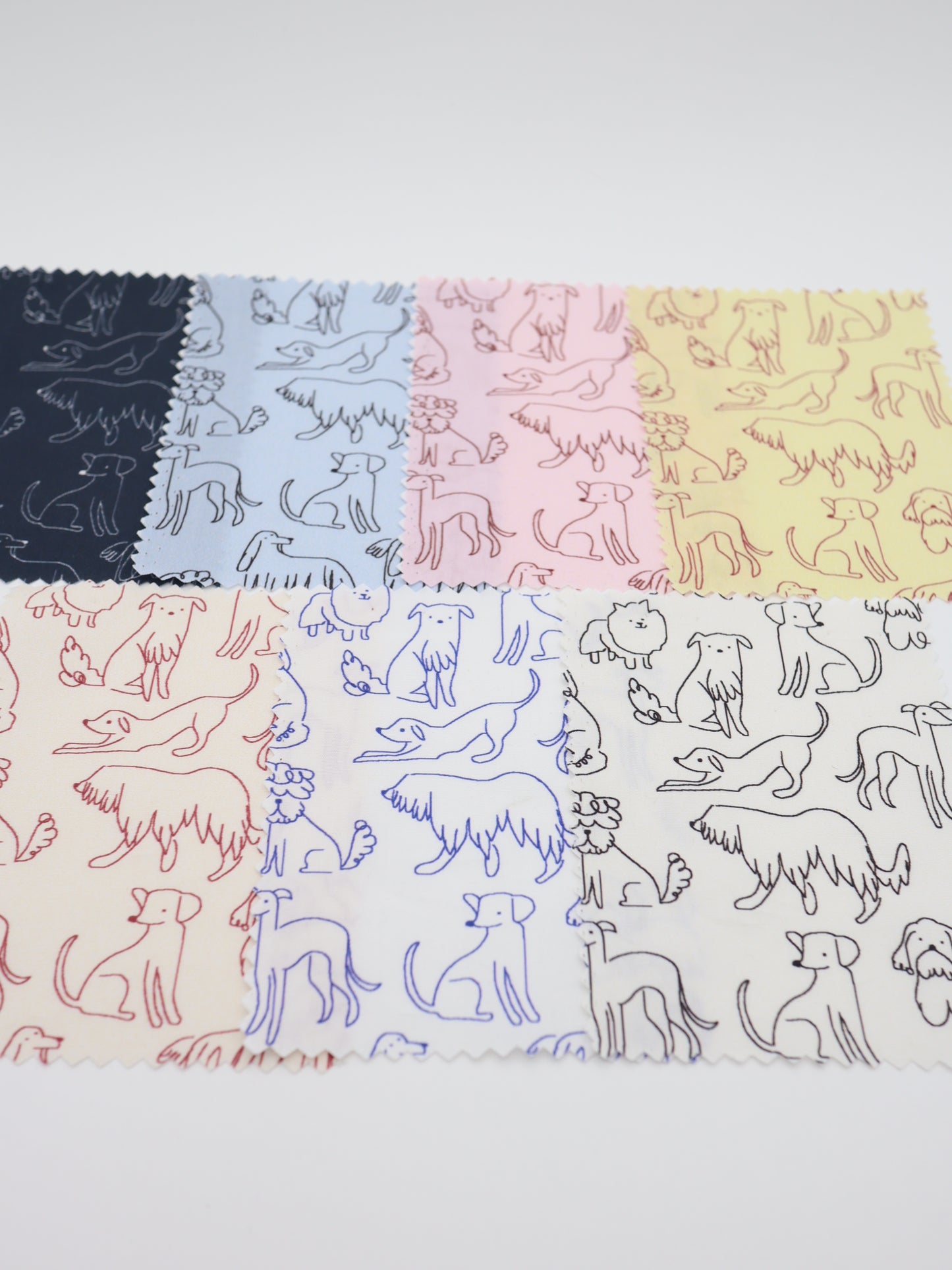 【25AW-048】線画わんちゃんプリント綿ローン　/0.5ｙあたり=～830円