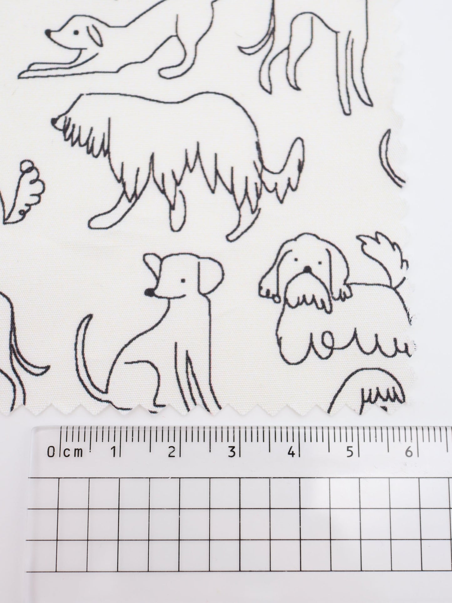 【25AW-048】線画わんちゃんプリント綿ローン　/0.5ｙあたり=～830円