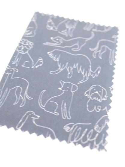 【25AW-048】線画わんちゃんプリント綿ローン　/0.5ｙあたり=～830円