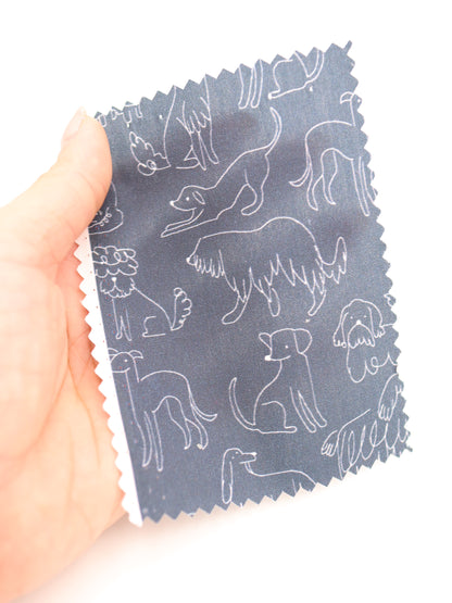 【25AW-048】線画わんちゃんプリント綿ローン　/0.5ｙあたり=～830円