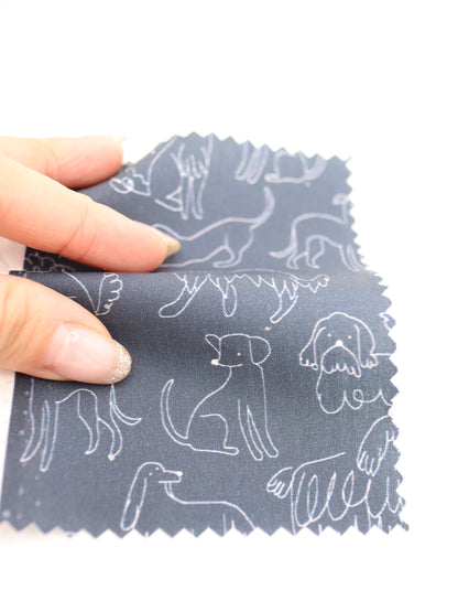 【25AW-048】線画わんちゃんプリント綿ローン　/0.5ｙあたり=～830円