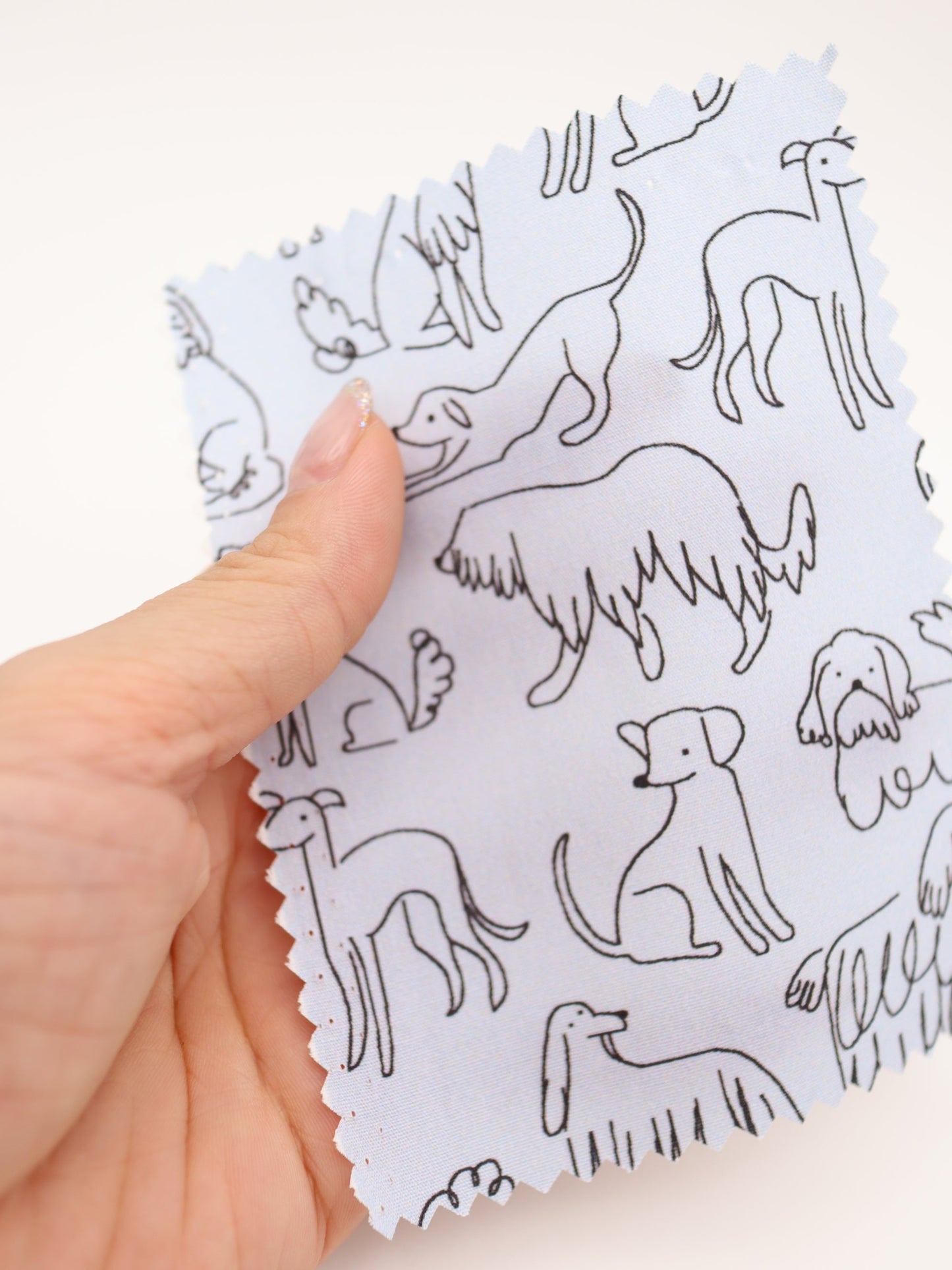 【25AW-048】線画わんちゃんプリント綿ローン　/0.5ｙあたり=～830円