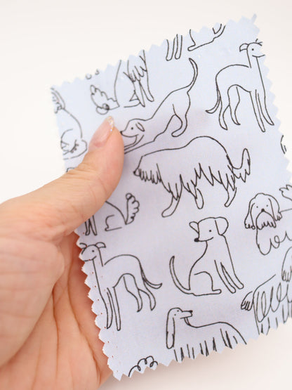 【25AW-048】線画わんちゃんプリント綿ローン　/0.5ｙあたり=～830円