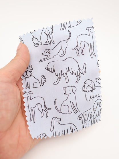 【25AW-048】線画わんちゃんプリント綿ローン　/0.5ｙあたり=～830円