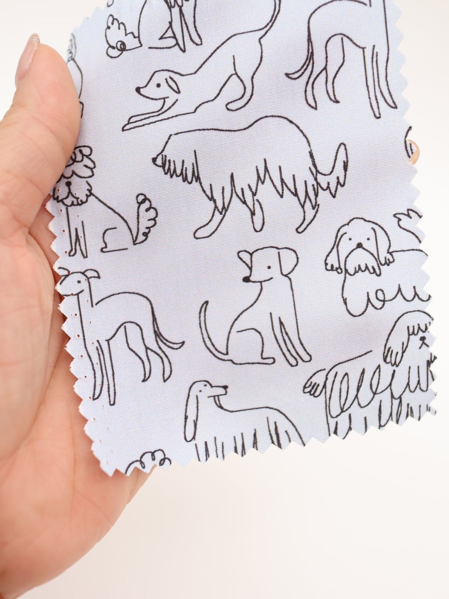 【25AW-048】線画わんちゃんプリント綿ローン　/0.5ｙあたり=～830円