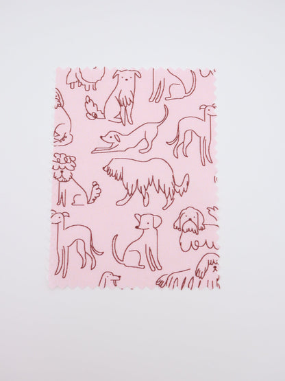 【25AW-048】線画わんちゃんプリント綿ローン　/0.5ｙあたり=～830円