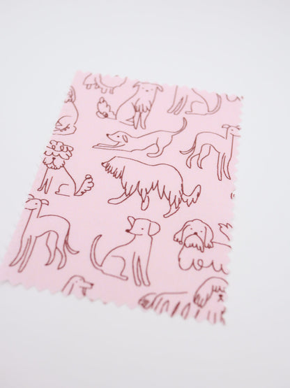 【25AW-048】線画わんちゃんプリント綿ローン　/0.5ｙあたり=～830円