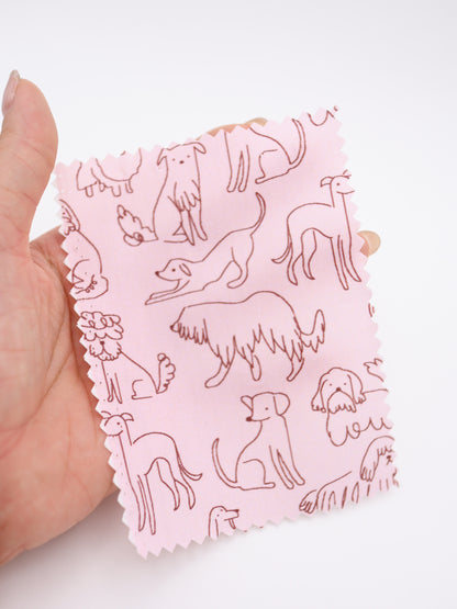 【25AW-048】線画わんちゃんプリント綿ローン　/0.5ｙあたり=～830円