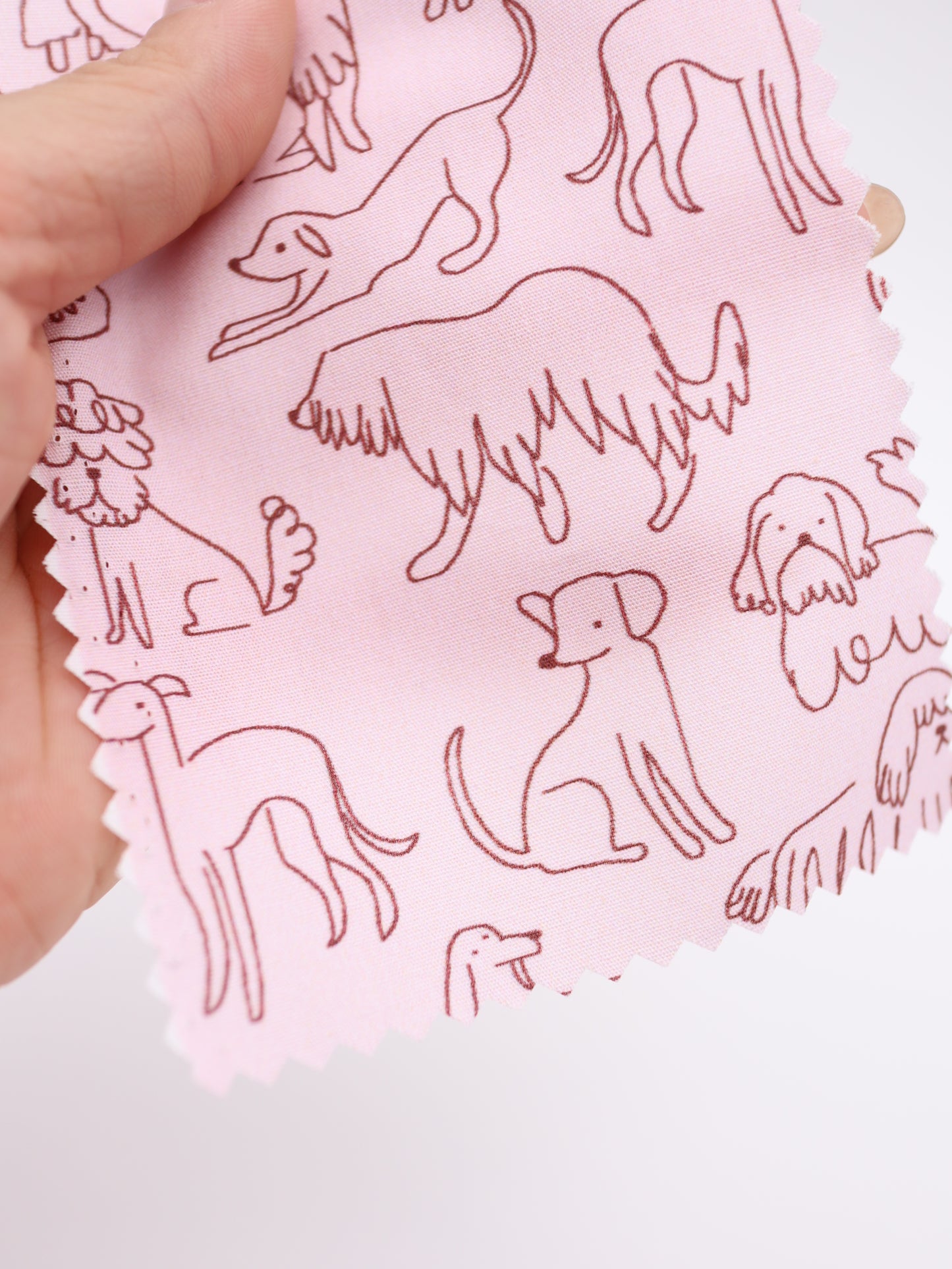 【25AW-048】線画わんちゃんプリント綿ローン　/0.5ｙあたり=～830円