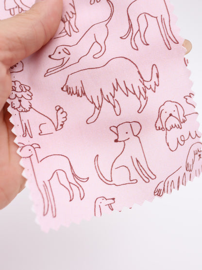 【25AW-048】線画わんちゃんプリント綿ローン　/0.5ｙあたり=～830円