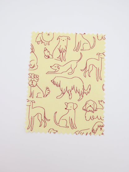 【25AW-048】線画わんちゃんプリント綿ローン　/0.5ｙあたり=～830円