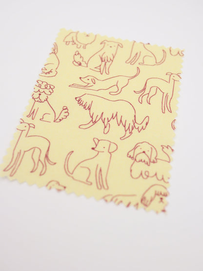 【25AW-048】線画わんちゃんプリント綿ローン　/0.5ｙあたり=～830円