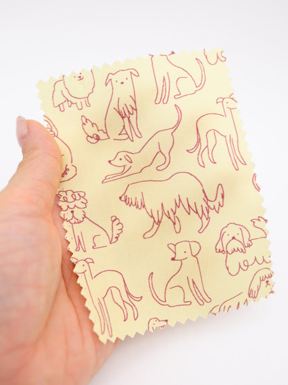 【25AW-048】線画わんちゃんプリント綿ローン　/0.5ｙあたり=～830円