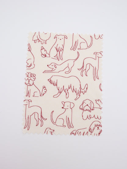 【25AW-048】線画わんちゃんプリント綿ローン　/0.5ｙあたり=～830円