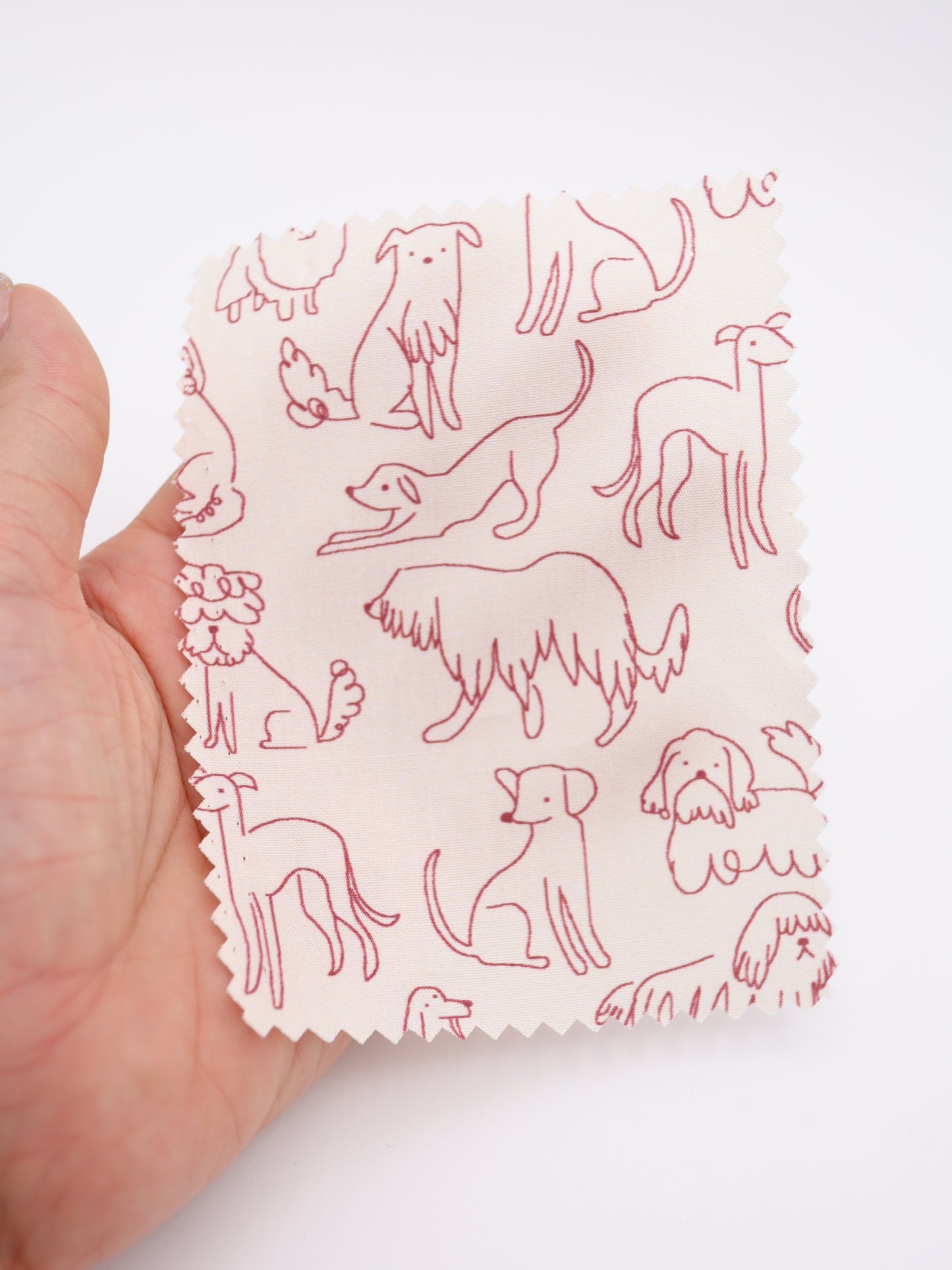 【25AW-048】線画わんちゃんプリント綿ローン　/0.5ｙあたり=～830円