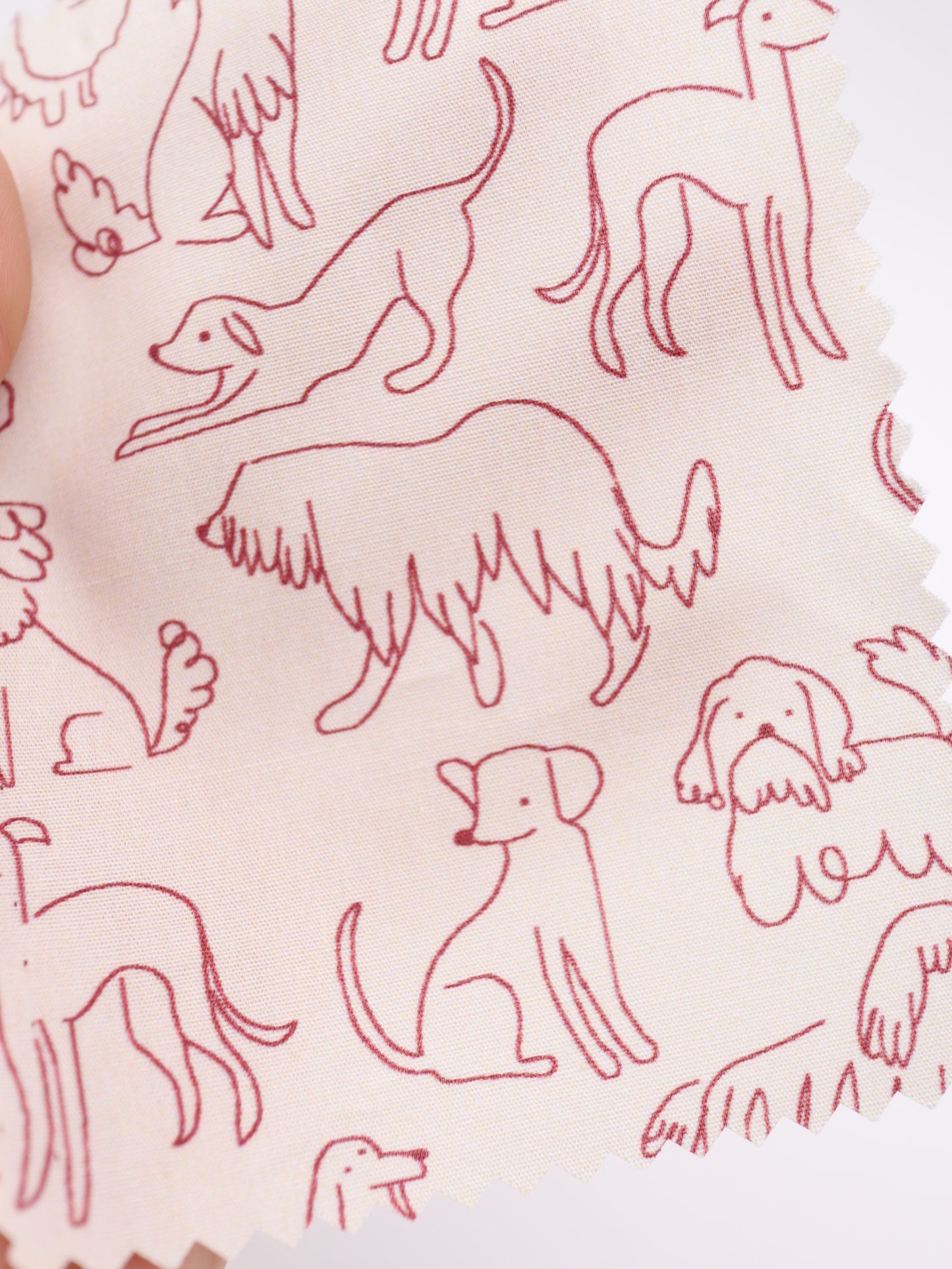 【25AW-048】線画わんちゃんプリント綿ローン　/0.5ｙあたり=～830円