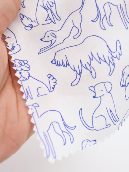 【25AW-048】線画わんちゃんプリント綿ローン　/0.5ｙあたり=～830円