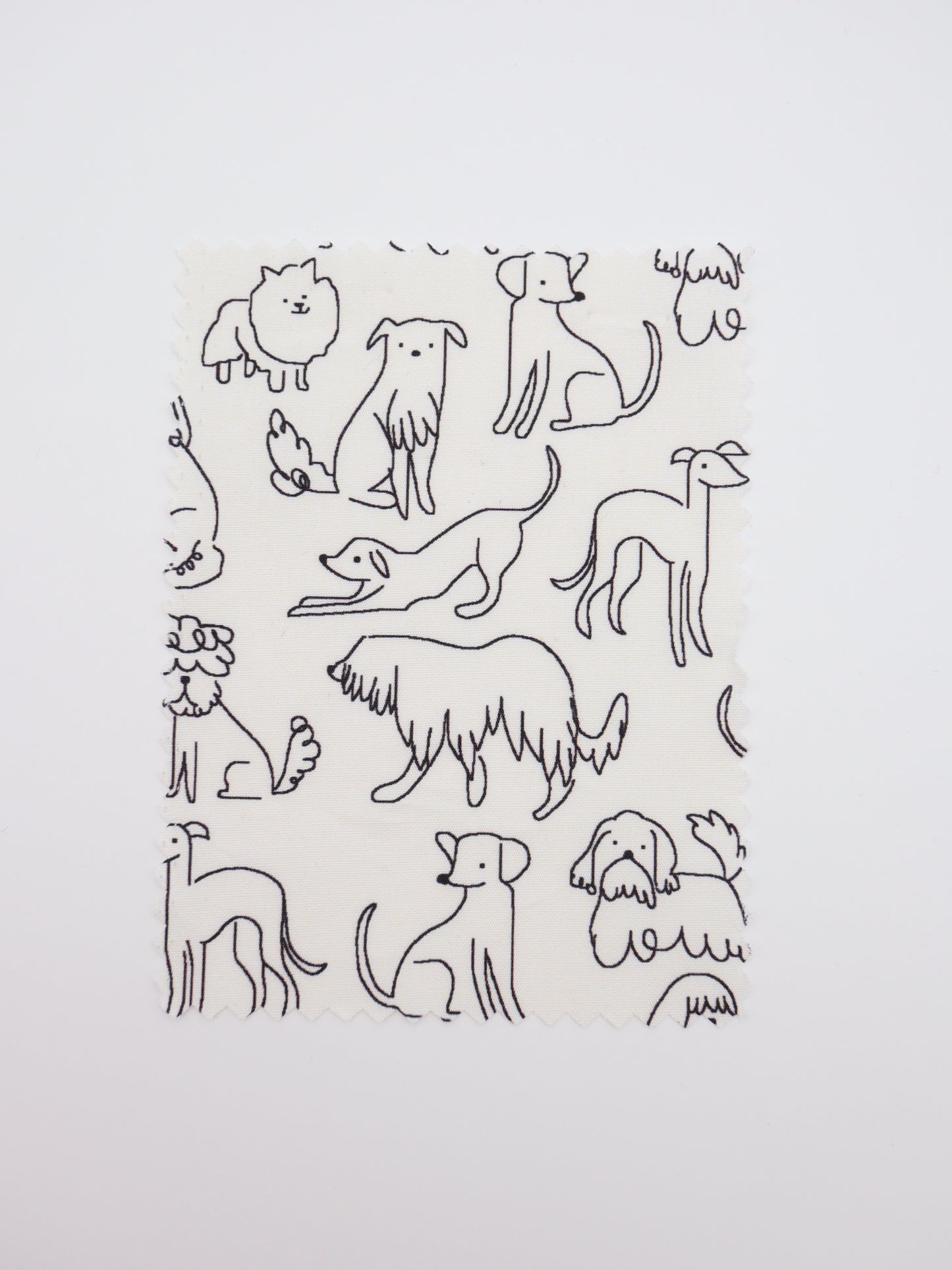 【25AW-048】線画わんちゃんプリント綿ローン　/0.5ｙあたり=～830円