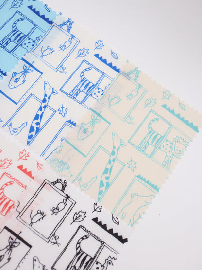 【25AW-049】窓からあにまるずプリント綿ローン　/0.5ｙあたり=～830円