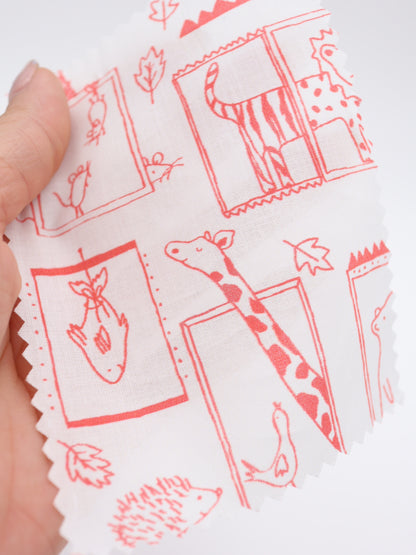 【25AW-049】窓からあにまるずプリント綿ローン　/0.5ｙあたり=～830円