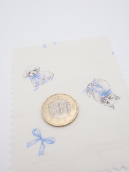 【25AW-046】おすわりしゃむねこ＆といぷーちゃんプリント綿ローン　/0.5ｙあたり=～795円