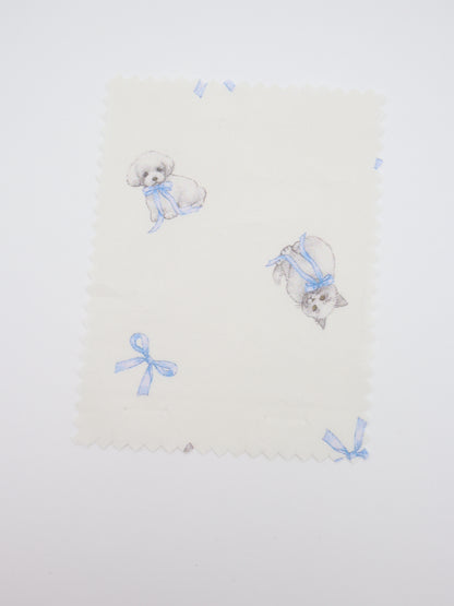 【25AW-046】おすわりしゃむねこ＆といぷーちゃんプリント綿ローン　/0.5ｙあたり=～795円