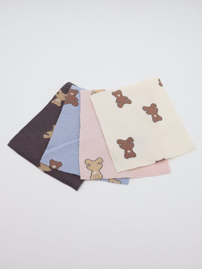 【25AW-052】クマちゃんプリントフライスニット　/0.5ｙあたり=～900円