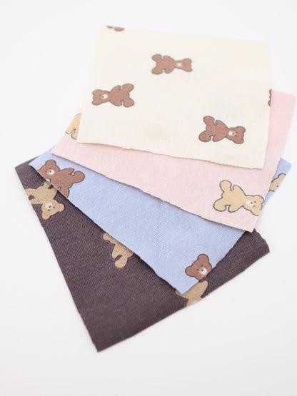 【25AW-052】クマちゃんプリントフライスニット　/0.5ｙあたり=～900円