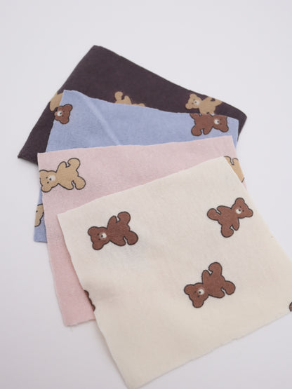 【25AW-052】クマちゃんプリントフライスニット　/0.5ｙあたり=～900円