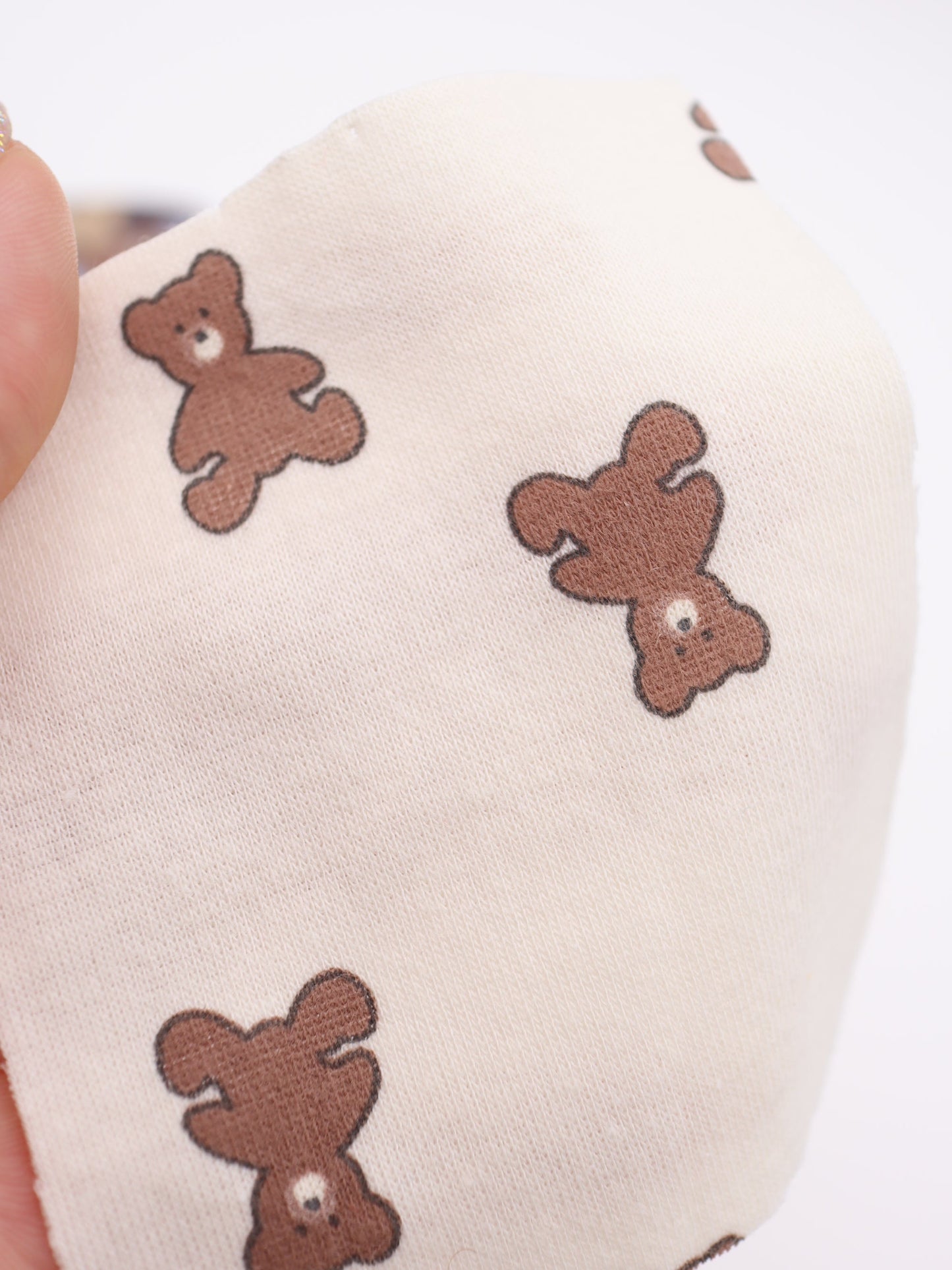 【25AW-052】クマちゃんプリントフライスニット　/0.5ｙあたり=～900円