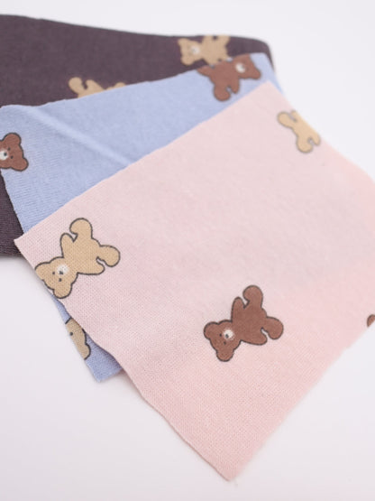 【25AW-052】クマちゃんプリントフライスニット　/0.5ｙあたり=～900円