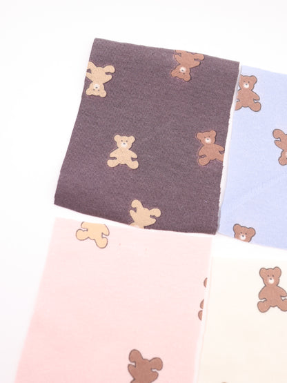 【25AW-052】クマちゃんプリントフライスニット　/0.5ｙあたり=～900円