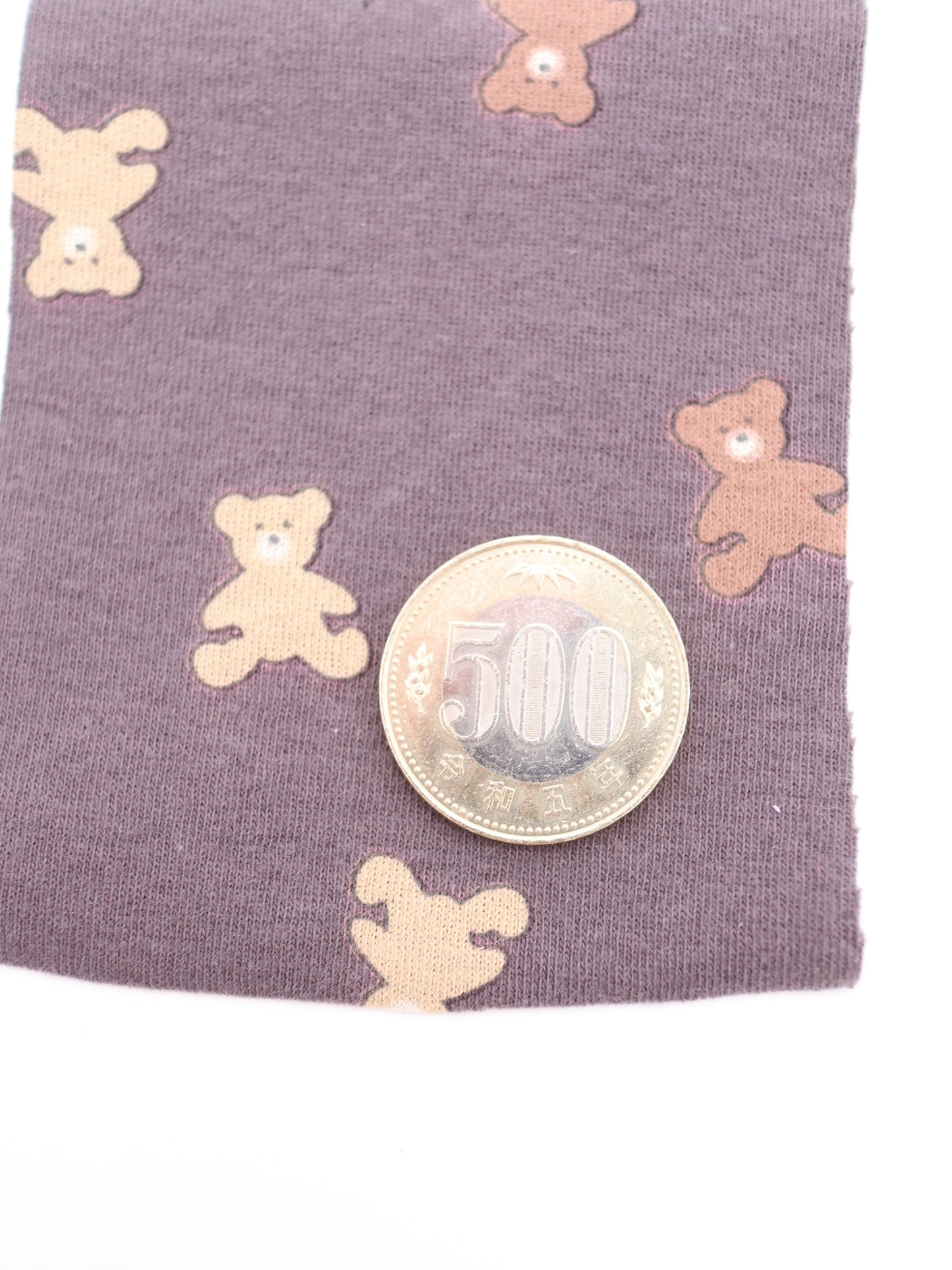 【25AW-052】クマちゃんプリントフライスニット　/0.5ｙあたり=～900円