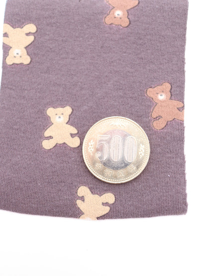 【25AW-052】クマちゃんプリントフライスニット　/0.5ｙあたり=～900円