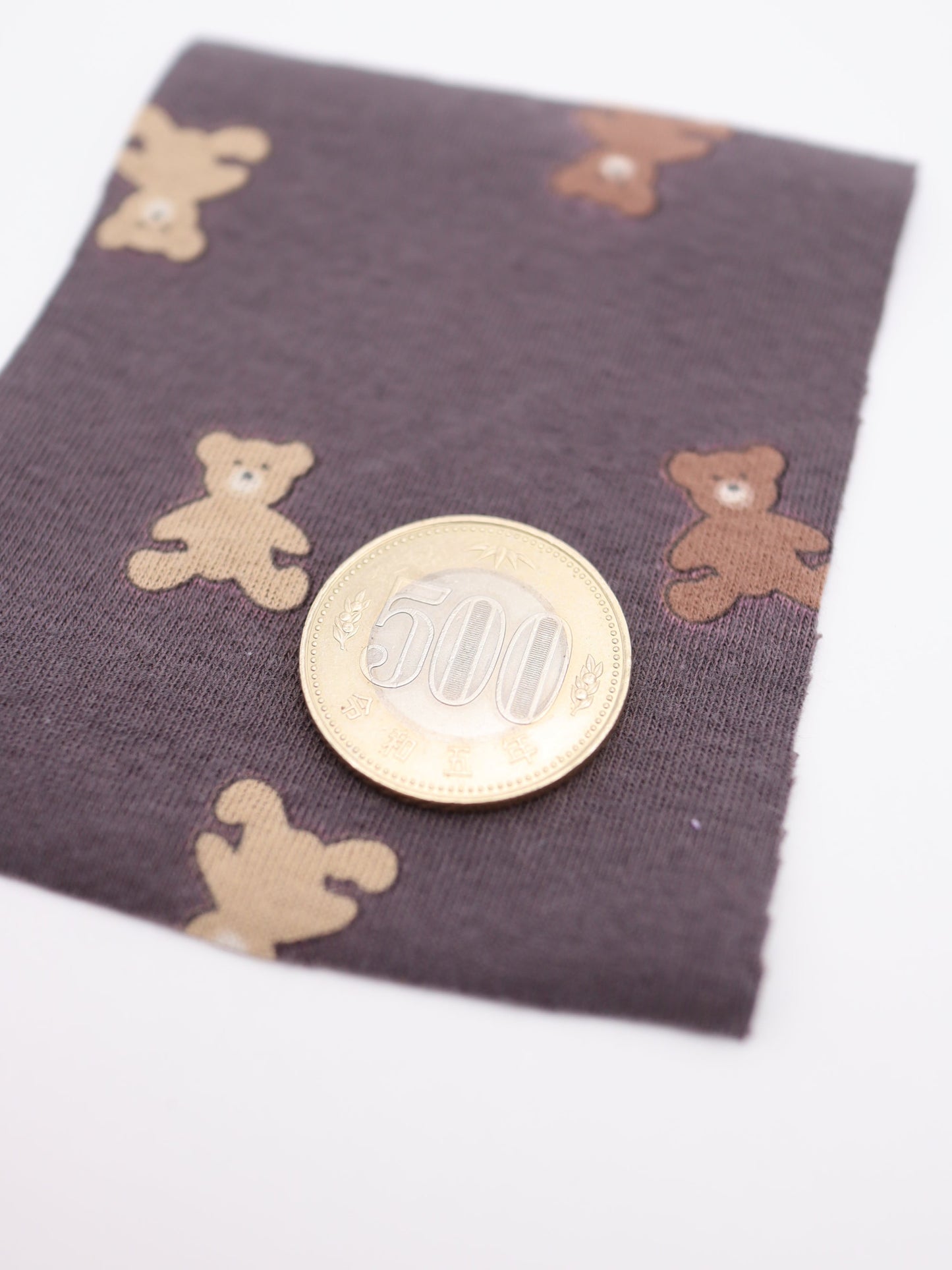 【25AW-052】クマちゃんプリントフライスニット　/0.5ｙあたり=～900円