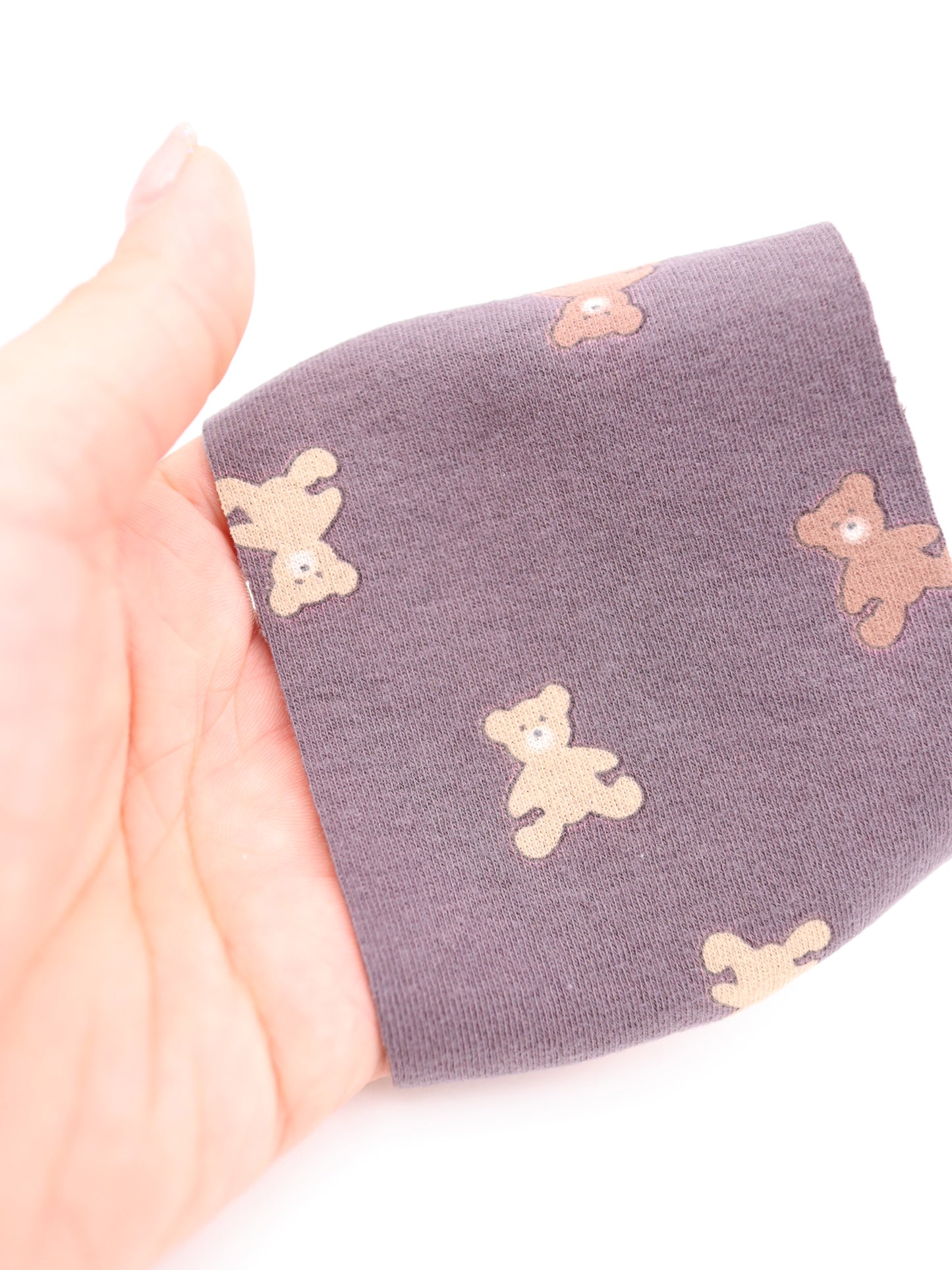 【25AW-052】クマちゃんプリントフライスニット　/0.5ｙあたり=～900円