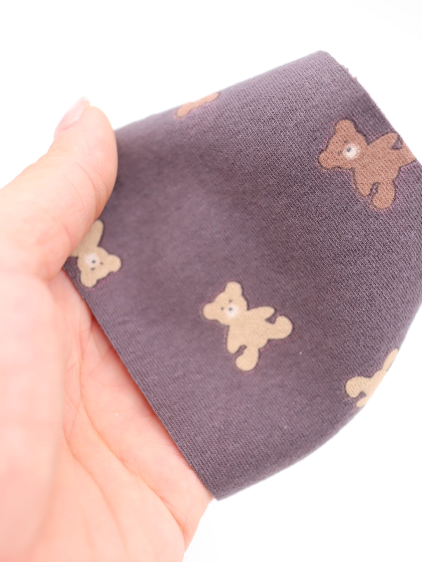 【25AW-052】クマちゃんプリントフライスニット　/0.5ｙあたり=～900円