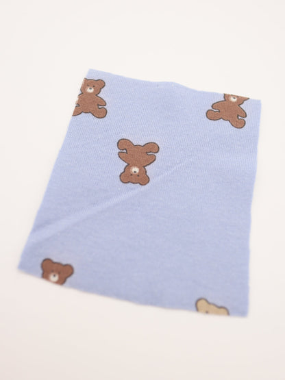 【25AW-052】クマちゃんプリントフライスニット　/0.5ｙあたり=～900円