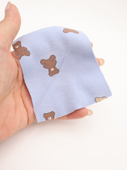 【25AW-052】クマちゃんプリントフライスニット　/0.5ｙあたり=～900円